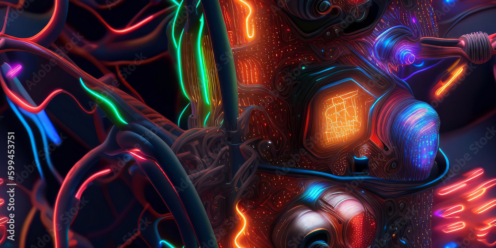 Tiles Tileable Abstract Alien Sci-Fi Neon Glow Electricity Wires Tech ...
