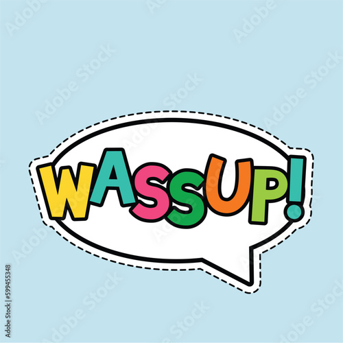 label of wassup sticker illustration photo