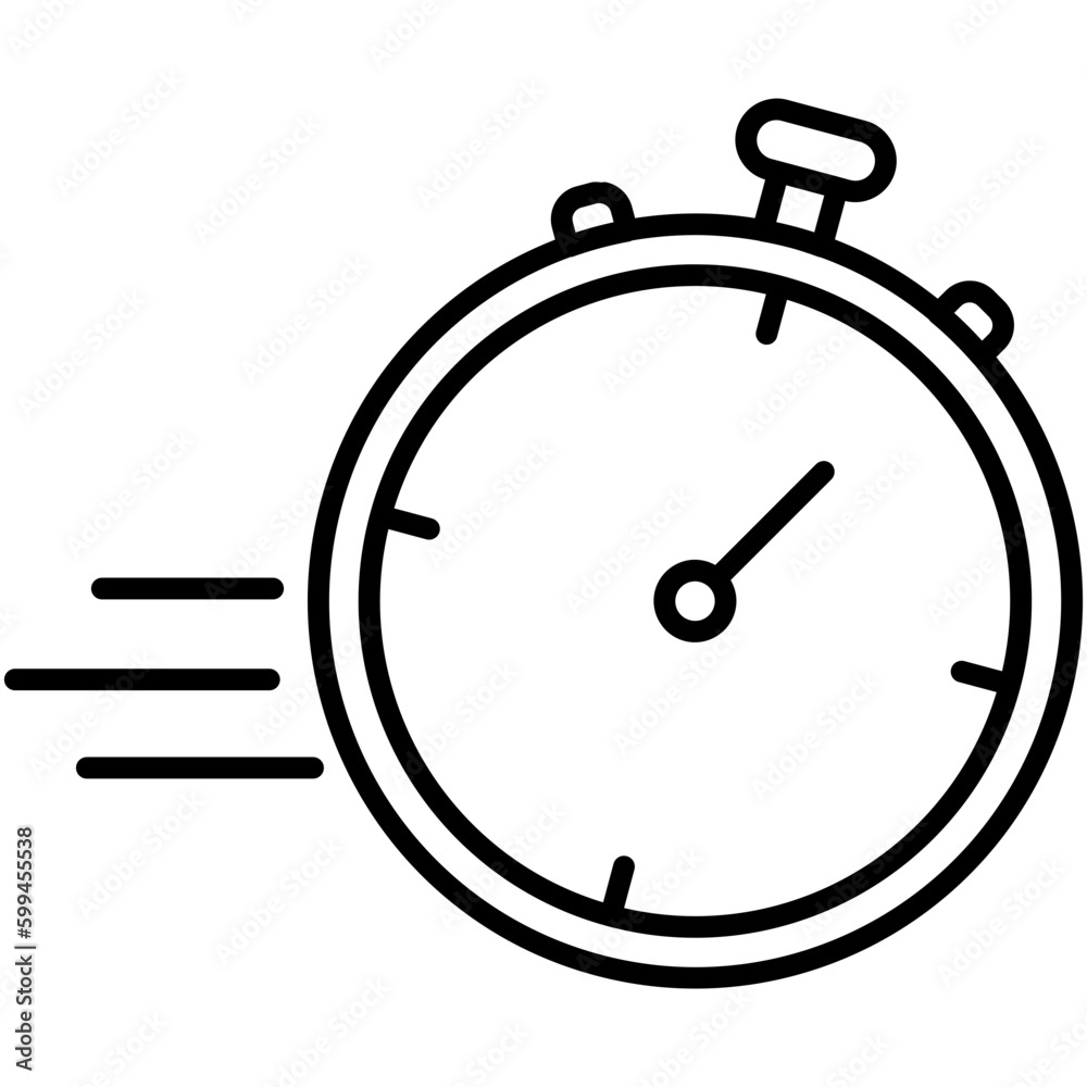 Speed time Icon. Clock Timer Symbol. Line Icon Vector Stock Speed time Icon. Clock Timer Symbol. Line Icon Vector Stock