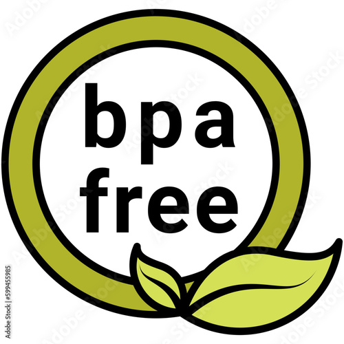 Bpa Free Icon. NonToxic Plastic Symbol. Line Filled Icon Vector Stock