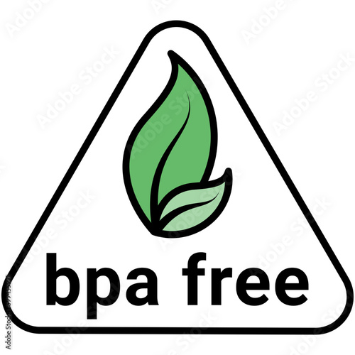 Bpa Free Icon. Non Toxic Plastic Symbol. Line Filled Icon Vector Stock