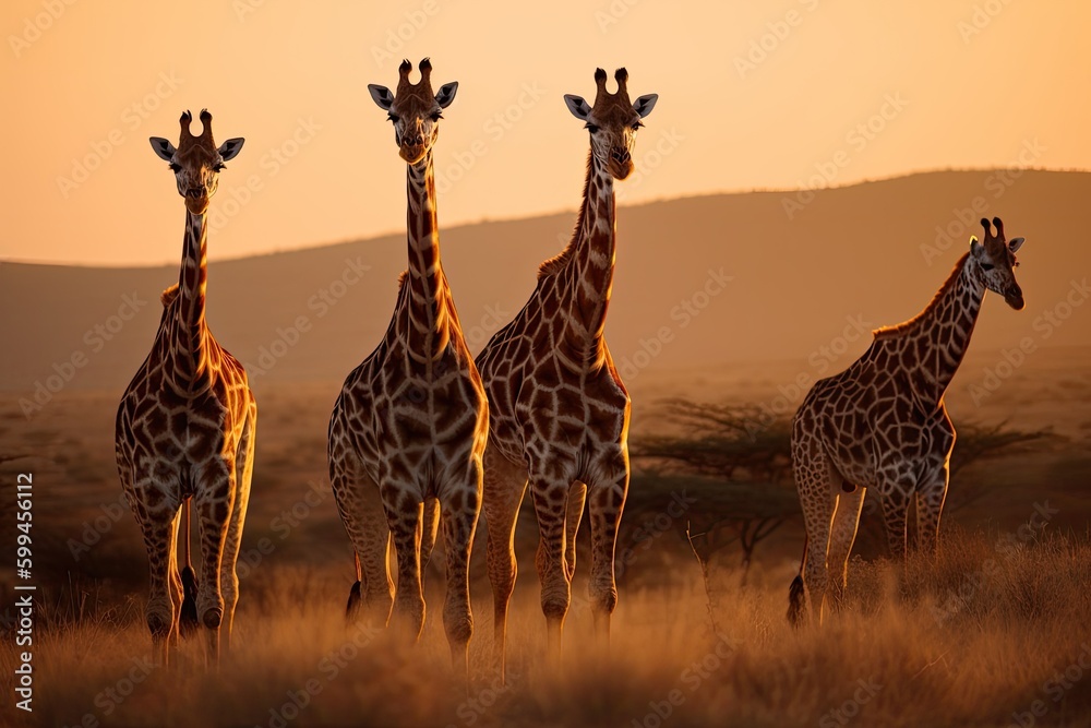 Obraz premium Giraffe in its Natural Habitat. Generative AI