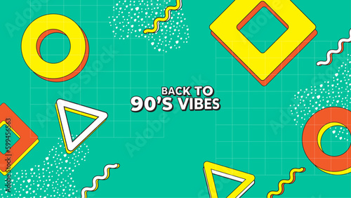 Vector colorful colourful hand drawn nostalgic 90's background