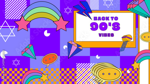 Vector linear vintage 90 colorful colourful vaporwave background