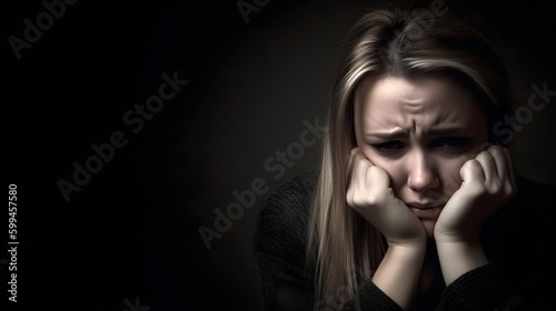 portrait of a woman sad
