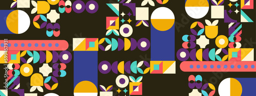 Flat design colorful colourful geometric pattern background vector © SyahCreation
