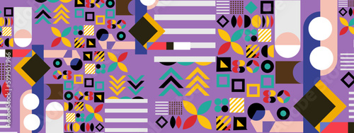 Vector flat colorful colourful geometric shapes background