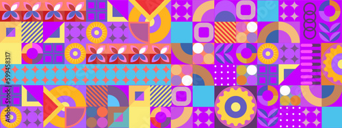 Flat design colorful colourful geometric mosaic pattern background