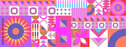 Vector flat colorful colourful geometric shapes background