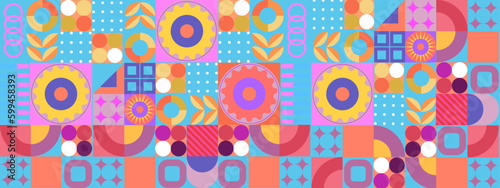 Vector colorful colourful graphic of flat geometric background design template