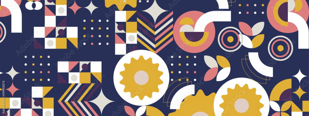 Fototapeta premium Flat design colorful colourful geometric mosaic pattern background