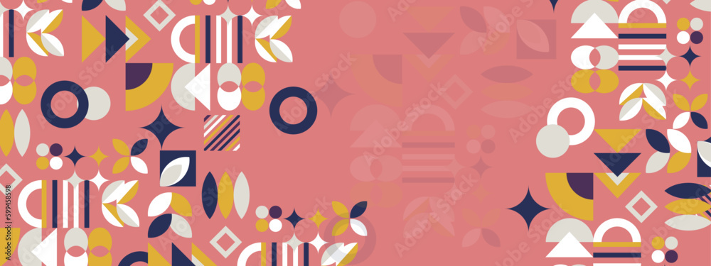 Obraz premium Vector flat geometric background mozaik colorful colourful