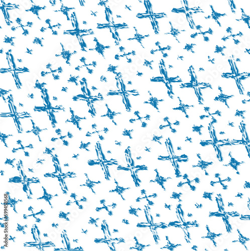 Snowflakes of different sizes or ice floes of different formations