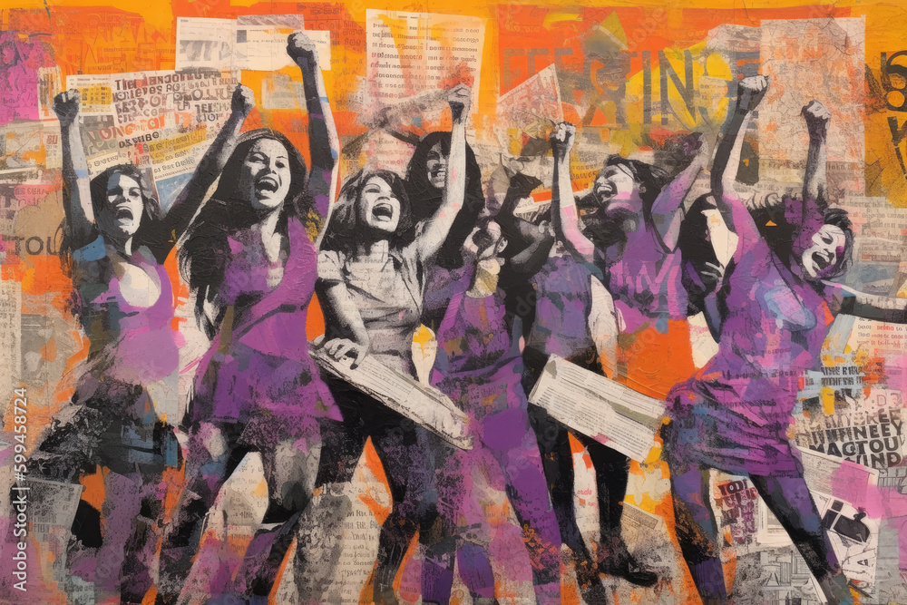 A group of women shouting, generative ai illustration A group of women shouting, generative ai illustration