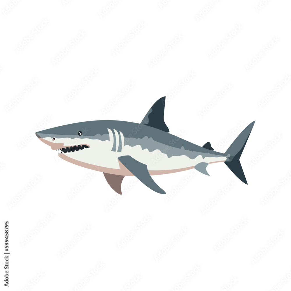 Fototapeta premium spooky underwater shark design