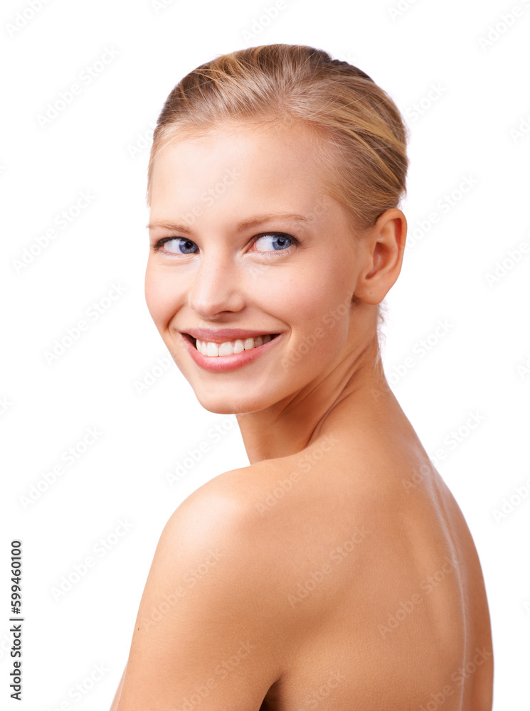 The smiling goddess. Studio shot of a gorgeous young blond woman. The smiling goddess. Studio shot of a gorgeous young blond woman.