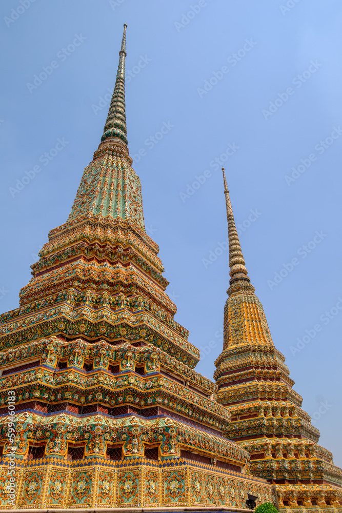 Fototapeta premium Golden Pagoda of Wat Phra Chetuphon (Wat Pho) in Bangkok, Thailand