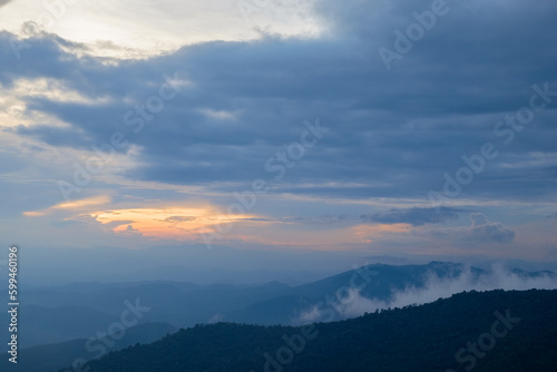 Misty sunset at Doi Pui View Point