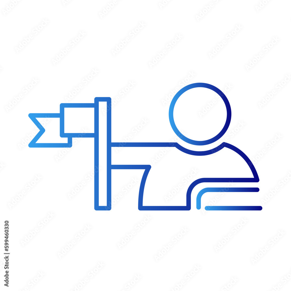 Leader business icon with blue gradient outline style. business, teamwork, team, human, people, success, person. Vector Illustration Leader business icon with blue gradient outline style. business, teamwork, team, human, people, success, person. Vector Illustration