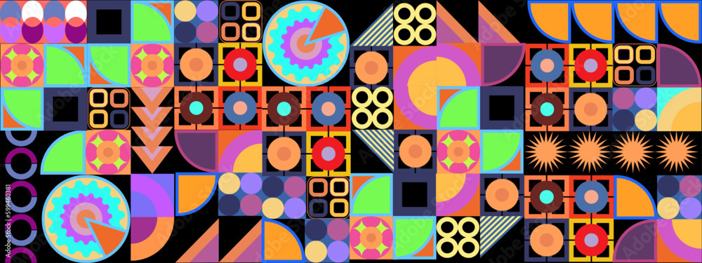 Obraz premium Flat design colorful colourful geometric mosaic pattern background