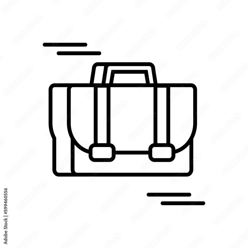 Briefcase business icon with black outline style. finance, object, luggage, baggage, modern, case, handle. Vector Illustration Briefcase business icon with black outline style. finance, object, luggage, baggage, modern, case, handle. Vector Illustration