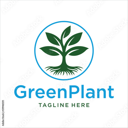 Tree icon logo design with vector.