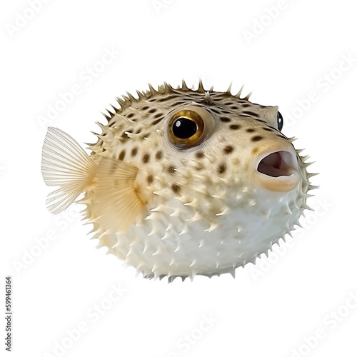 Puffer fish isolated on transparent background, Generative AI