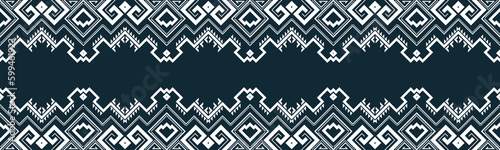 seamless pattern abstract ethnic geometric embroidery design repeating background texture in black and white.wallpaper and clothing. EP.83