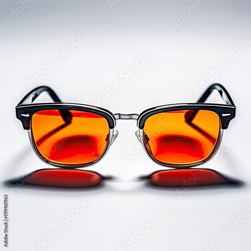 Sunglasses with orange glasses © LUPACO PNG