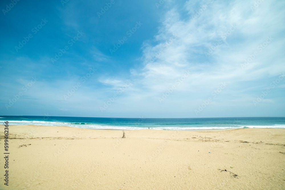 a beach with a beautiful view suitable for holidays with family or girlfriends. ujung genteng, sukabumi jawa barat, Indonesia