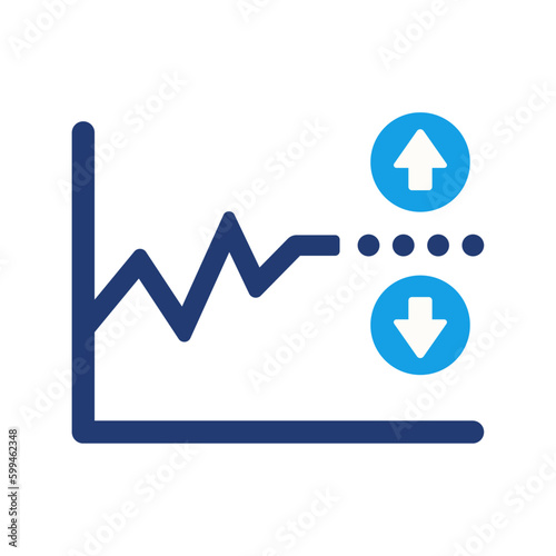 stock volatility increases decreases icon vector design