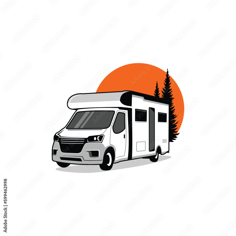 camper van camper vector camper logo design illustration of a camper ...