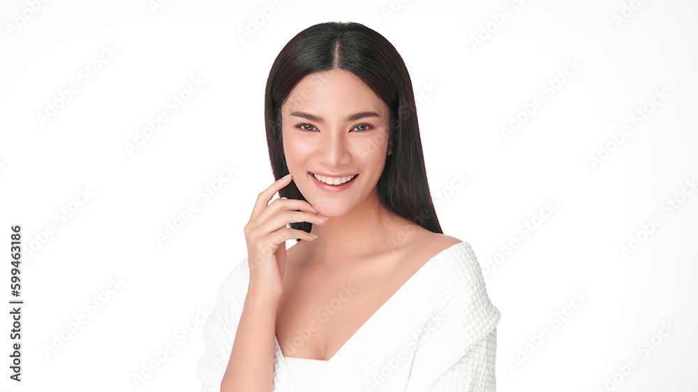 Beautiful young asian woman with clean fresh skin on white background, Face care, Facial treatment, Cosmetology, beauty and spa, Asian women portrait. Beautiful young asian woman with clean fresh skin on white background, Face care, Facial treatment, Cosmetology, beauty and spa, Asian women portrait.