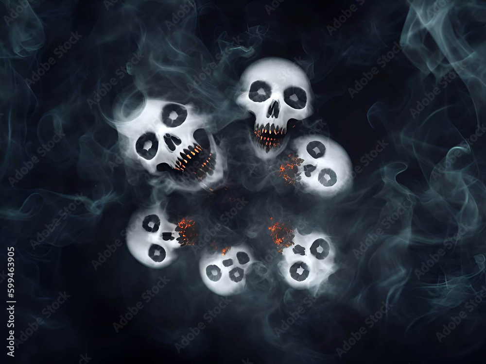 Scary ghost on dark background. Generative ai Scary ghost on dark background. Generative ai