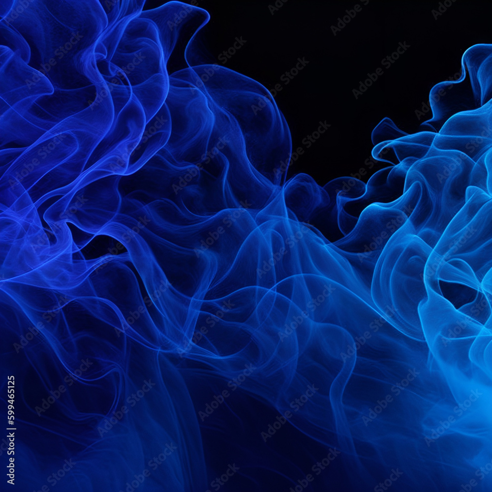 Obraz premium abstract smoke background, wave, pattern, motion, blue, smooth, shape, curve, backgrounds, AI generated 