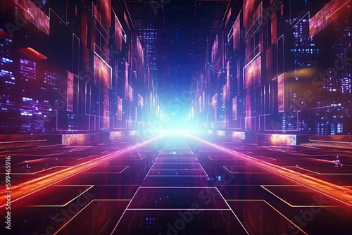 Abstract sci-fi background material technology neon background