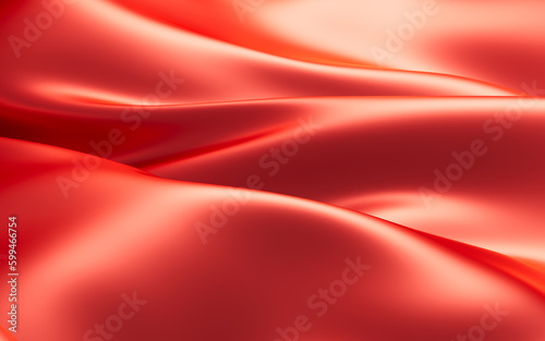 Abstract red fabric silk texture background, 3d rendering.