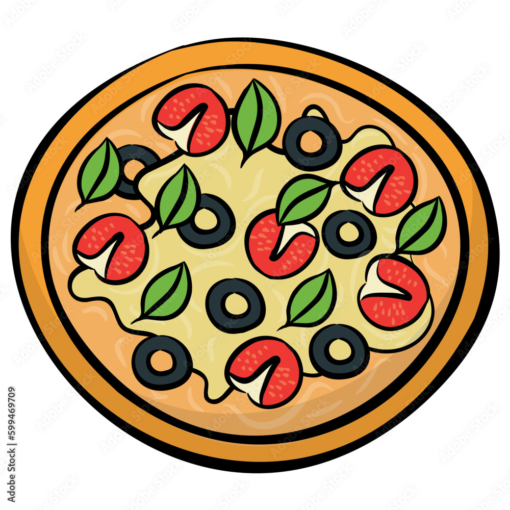 Hand drawn icon of pizza Hand drawn icon of pizza