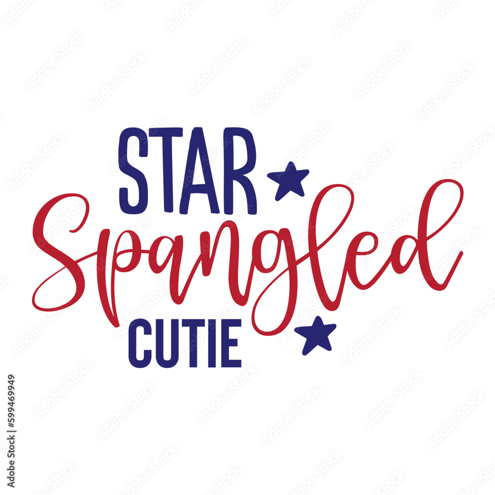 4th of July vector typography design