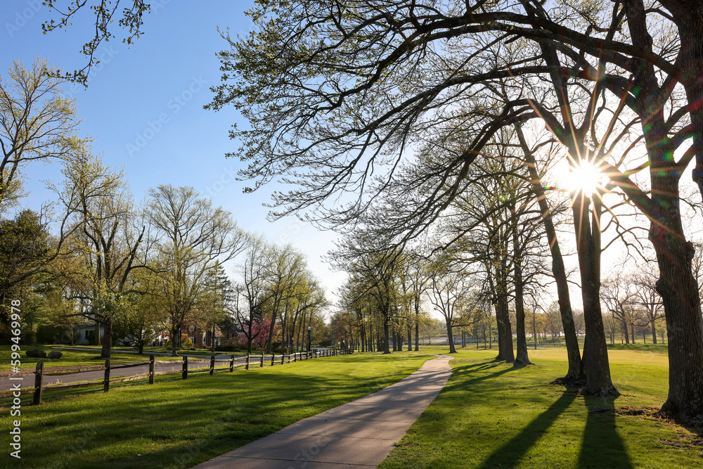 The beautiful scenery of a golf country club in Wilmington, Delaware in early spring The beautiful scenery of a golf country club in Wilmington, Delaware in early spring