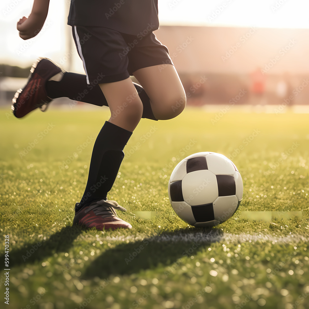 Soccer ball Dribbling. Generative AI Soccer ball Dribbling. Generative AI