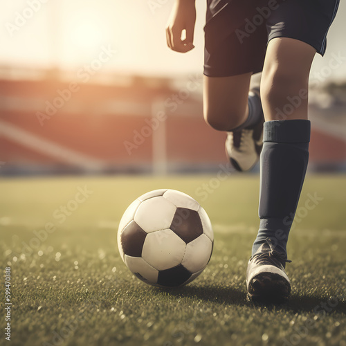 Soccer ball Dribbling. Generative AI