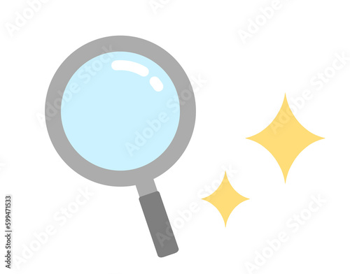 キラキラした虫眼鏡のイラスト