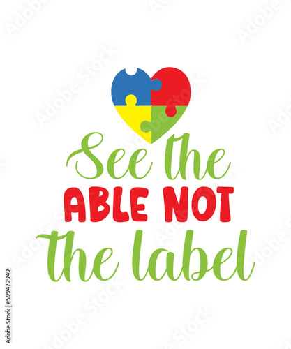 Autism isolated typography design