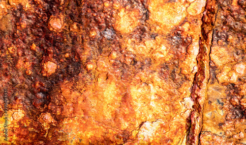 background of old rusty metal with holes