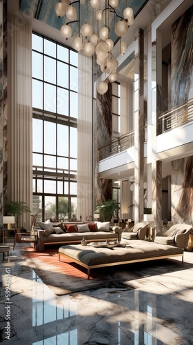 Lavish Art Deco Apartment with High Ceilings and Marble Floors 4. Generative AI