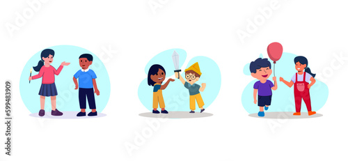 Children's Day Flat Bundle Design Illustration photo