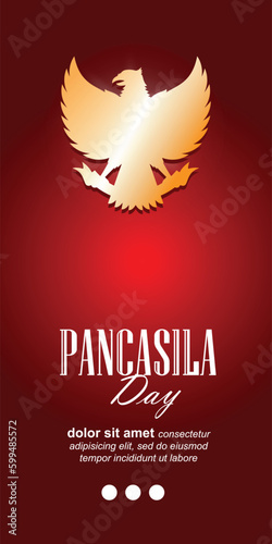 Pancasila day portrait size with a proud design in red