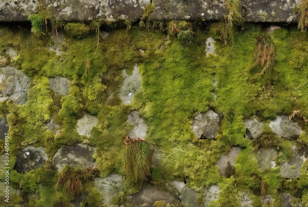 moss on stone, generative ai