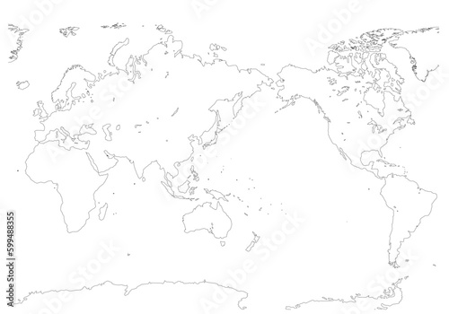 世界地図（白地図）